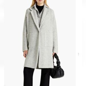 Vince melange brushed knit alpaca wool blend cardigan, light gray, size small